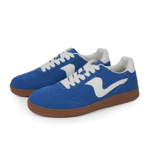 Tigeridea Sneakers for Women Business Casual Blue Blue Tennis Shoes Comfortable Lace up Slip on Women's Fashion Sneakers Size 8.5 - Thumbnail 4
