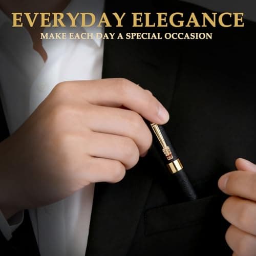 ZJEOSO Luxury Rollerball Pen | Fancy Writing Pen with Black Lacquer & Real Gold Plating | Executive Office Pen, Premium Gift Set for Men & Women | Nice Pens for Writing & Professional Use (Black) - Thumbnail 5