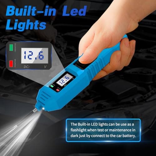 Power Circuit Probe Tester, 6V/12V/24V DC Circuit Tester Automotive, Multifunctional Car Electric Circuit Tester Power Fuse & Voltage Tester Light, Short Circuit Breake Finder Electrical Tools, Blue - Thumbnail 3