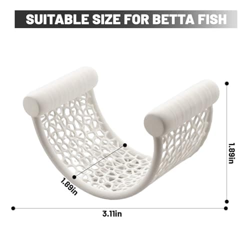 Ptazucv White Betta Fish Hammock,Betta Fish Tank Accessories Decorations,Safe Floating Aquarium Rest Ledge for Bettas,Nano Fishs,Small Fish Shrimp (White) - Thumbnail 6