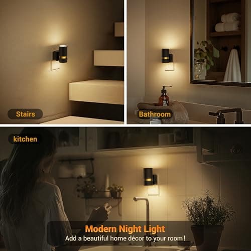 JandCase Night Lights Plug into Wall, Automatic Night Light with Dusk to Dawn, 2 Pack 0-100LM Dimmable Plug in LED Nightlight 3000K Soft Warm for Bedroom, Hallway, Stairs - Thumbnail 6