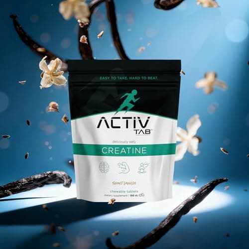 ActivTab Creatine Chewable Tablets | Sweet Vanilla Flavor | 5g Creatine Monohydrate per Serving | Fast-Absorbing Muscle Builder | Brain & Strength Support | No Sugar | 150 Tablets | Easy to Take - Thumbnail 6