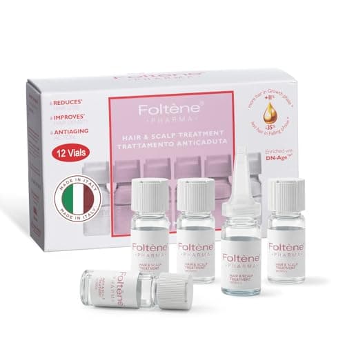 Foltene Women’s Hair Growth Serum with Biotin & DHT Defense, Italian Dual-Chamber Hair Thickening Ampoule Treatment for Thinning Hair, Clinically Tested for Fuller, Denser Looking Hair, 12 Count - Image 1