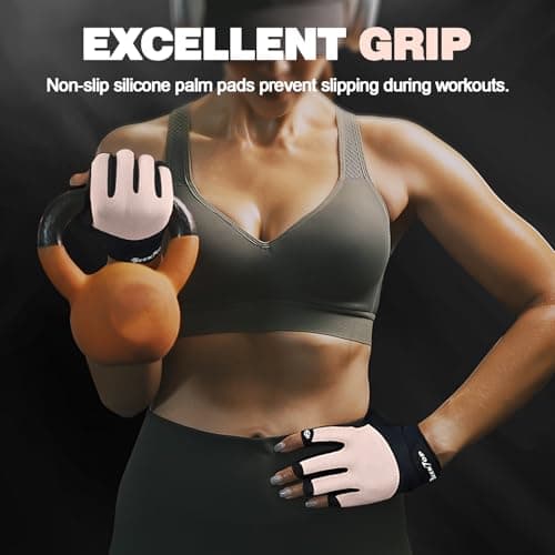 Seektop Breathable Workout Gloves for Women & Men, Thick Padded Weight Lifting Gloves, Full Palm Protection, Excellent Grip for Gym Fitness and Training, Exercise, Cycling - Thumbnail 5