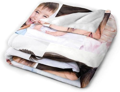Ships Next Day . Custom Blanket with Photos Text Customized Blanket Personalized Flannel/Sherpa Throw Blankets for Adult Kid Birthday Christmas Halloween Fathers Mothers Valentines Gift - 40"x 50" - Thumbnail 2
