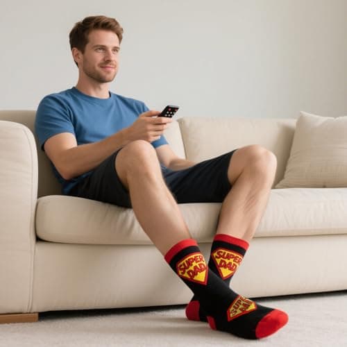 BONANGEL Men's Novelty Socks, Cotton Crew Funny Socks, Father's Day Birthday Gift for Dad from Daughter Son - Thumbnail 5