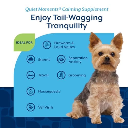 NaturVet Quiet Moments Calming Aid Melatonin Dog Supplement – Helps Reduce Stress in Dogs – for Pet Storm Anxiety, Motion Sickness, Grooming, Separation, Travel – 30 Ct. Tablets - Thumbnail 5