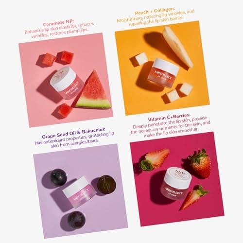 ANRCOLLECT Lip Scrub & Lip Mask - Overnight Treatment Lip Care Kits with 2 Lip Exfoliator & 2 Sleeping Lip Balm, Intense Hydration Lip Set for Dry Chapped Cracked Lips, Exfoliate & Moisturize (4 Pack) - Thumbnail 6