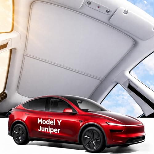 ONIONDUOLA Sunshade Roof for Tesla Model Y Juniper, UV-Resistant Sun Protection Cover, Easy Installation, Interior Preservation,Off-White - Image 1