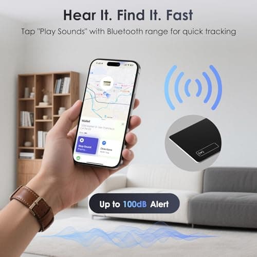 Wallet Tracker Card 0.07in Slim, Compatible with Apple Find My iOS Only, Bluetooth Tracker Smart Tracking Card Wallet Finder, IP68 Waterproof, Item Locator for Luggage Tags, Passports, Purse - Thumbnail 3