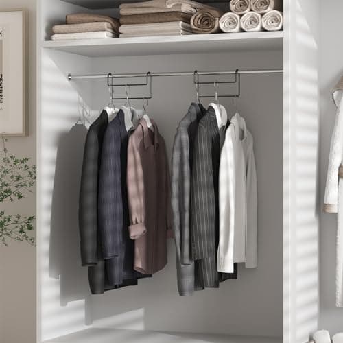 Space Saving Hangers for Clothes: 3 Pack 8 inch Magic Hanger Closet Organizer Metal Heavy Duty Hangers for Shirt Coat Pants Skirt Sorting Storage - Black - Thumbnail 5