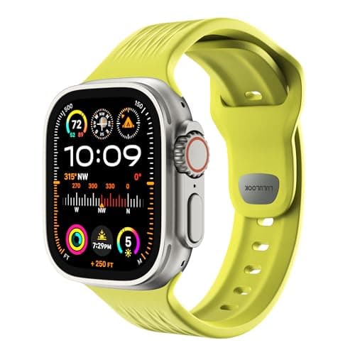 LULULOOK Sport Band for Apple Watch Ultra/Series 9/8/7/6/5 49/45/44/42mm,FKM [Fluoroelastomer Rubber] Oil-resistant Sweat-proof Dust-resistant for iWatch Band Women/Men - Image 1