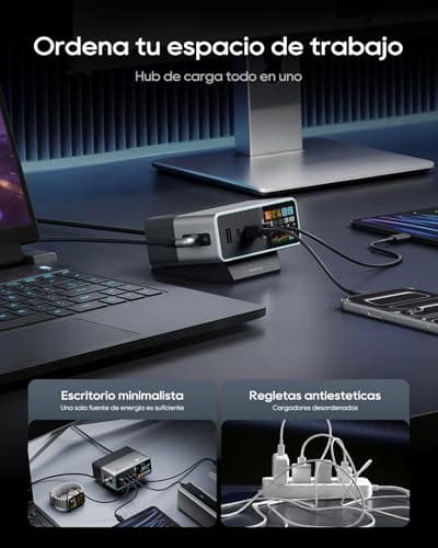 CUKTECH 30 Ultra Desktop Charging Station, 300W Max DC and 140W USB C Charger, 5-Port Fast GaN Charger, Compatible with iPhone, Galaxy, MacBook, Razer, Dell for Home Office, Gaming Desk Accessories - Thumbnail 3