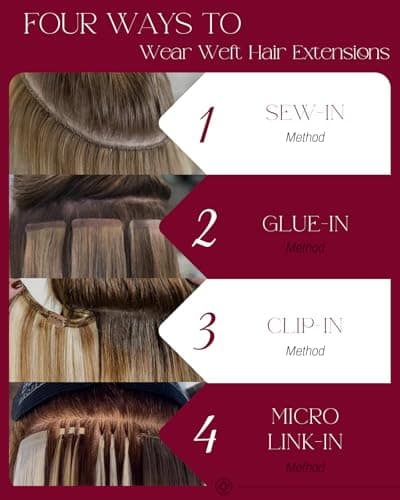 Moresoo Blonde Sew in Hair Extensions Real Human Hair Remy Straight Weft Hair Extensions Human Hair Golden Platinum Blonde 100Gram 18Inch - Thumbnail 6