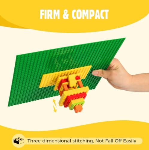 Lekebaby 8 Pack Peel and Stick Base Plates, 10"x10" Classic Self-Adhesive Building Boards - Compatible with Major Brands, Sturdy Stacking Play Table Top, Green - Thumbnail 3