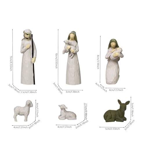 LIVINGBELL Christmas Nativity Scene Set Holy Family Ornament Statue - Thumbnail 2