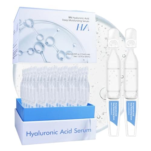 5% Hyaluronic Acid Serum Ultra Moisturizing & Elastic Skin - Wake Nature Perfection Hyaluronic Acid - Anti-Aging Serum for Face Single-Use Vials Skincare - Repair Sensitive Skin (1.5 ml)*30 - Image 1