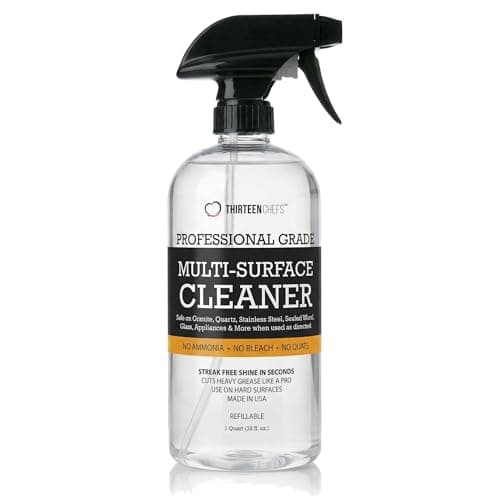 Thirteen Chefs Multi-Surface Cleaner for Granite and Quartz Countertop, Stainless Steel Appliances, Wood Furniture and Tables - 32oz Spray Bottle (32oz) - Image 1