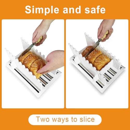 Jumeihui Bread Slicer For Homemade Bread,Bread Slicer Guide For Width Is Adjustable And Replaced,Bread Loaf Slicer With Crumb Tray,Suitability For Homemade Bread, Bagels, Cakes - Thumbnail 2