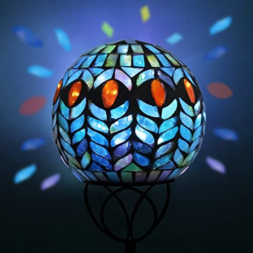 VCUTEKA Solar Outdoor Lights Garden Decor Mosaic Solar Garden Lights Waterproof Glass Ball LED Pathway Stake Light for Landscape Lawn Patio Yard Decoration 6 inch, Colorful - Thumbnail 6