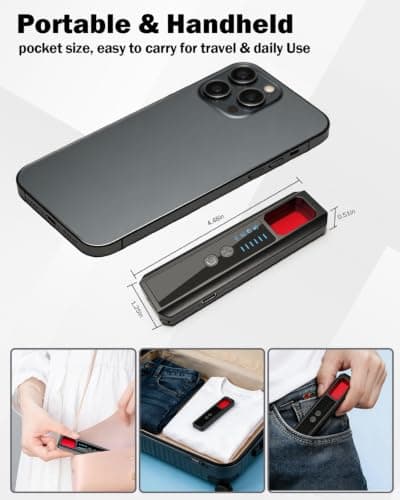CountureMode Hidden Camera Detectors, 7-in-1 Anti Spy Camera Finder, Bug Detector for RF Signal, WiFi Scanner, GPS Tracker, Listening Device, Portable Privacy Protection for Hotel Office Car Travel - Thumbnail 6