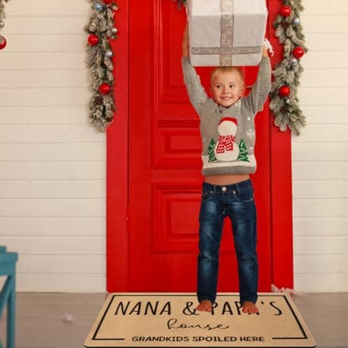 SELORY Fathers Day Doormat Gifts for Grandpa,Nana and Papa Gift,Grandma Gifts,Birthday Gifts for Grandparents,Christmas Gigi Mimi Gifts from Granddaughter Grandson Grankids,Doormats Home Decor - Thumbnail 4
