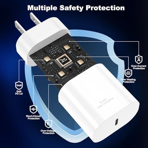 USB C Charger Fast Charging for iPhone 15/16 Pro/Pro Max, 30W USB C Wall Fast Charger Block with 6FT&10FT Long Type C Cable Cord for iPhone 16/15 Plus/iPad Pro 12.9/11/Samsung/Android (2 Pack) - Thumbnail 3