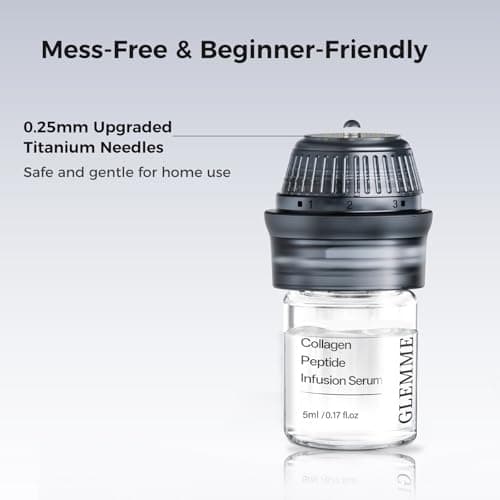 Micro Infusion System for Face Skin, Titanium Needle Cosmetic Stamp Hydra Microneedling Serum - Peptides & Hyaluronic Acid Serum for All Skin Types, 0.25mm Home Infusion Set - Thumbnail 2
