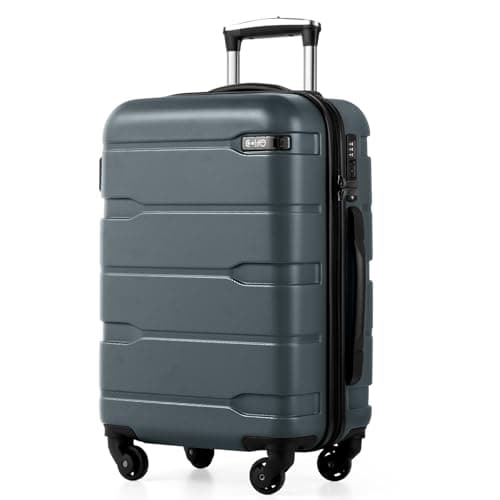 Coolife Carry On Luggage 22x14x9 Airline Approved Hardside PC+ABS Suitcase with TSA Lock, Lightweight Rolling Travel Luggage with Spinner Wheels(Teal, 20in) - Image 1