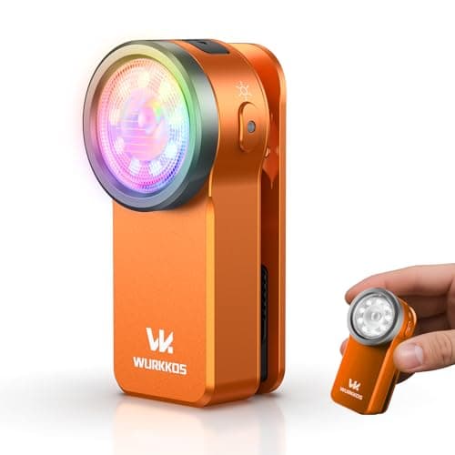 Wurkkos HD03 EDC Flashlight Rechargeable Clip-on Light, 680Lumens Mini Pocket Flashlight with RGB, Magnetic Small Flat Flashlight for Camping, Repairing, Signaling, Cycling (Orange) - Image 1