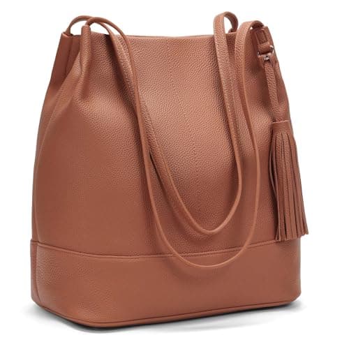 GEMIU Leather Tote Bag for Women Tote Bags for Work Small Tote Purse with Compartment - Image 1