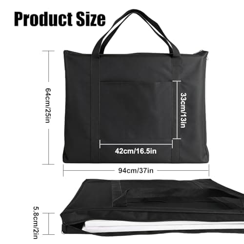 Ostlttyn Art Portfolio Case, Waterproof 24x36 Inch Large Art Portfolio Bag with Shoulder Strap for Artwork, Poster, Sketching, and Drawing, Black - Thumbnail 3