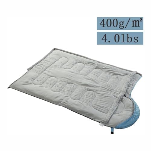 HBWHYMX Sleeping Bag for Adults Cold Weather - XL 4 Season Warm 400GSM Filling, Waterproof Camping Sleeping Bags, Lightweight for Traveling, Hiking, Outdoor, Zip Together for Couples, Blue - Thumbnail 4