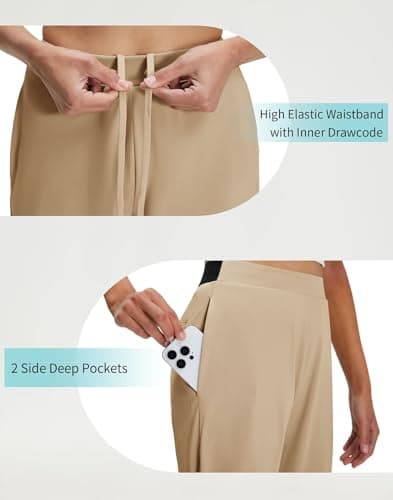 M MAELREG Women's Joggers with Pockets Stretchy High Waisted Sweatpants Drawstring Lightweight Athletic Track Pants - Thumbnail 5