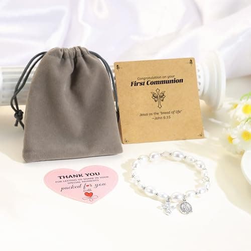 BAYLAY First Communion Gifts for Teens Girls - Cross Bracelet First Communion Bracelet Gifts for Catholic Party Favors - Thumbnail 6