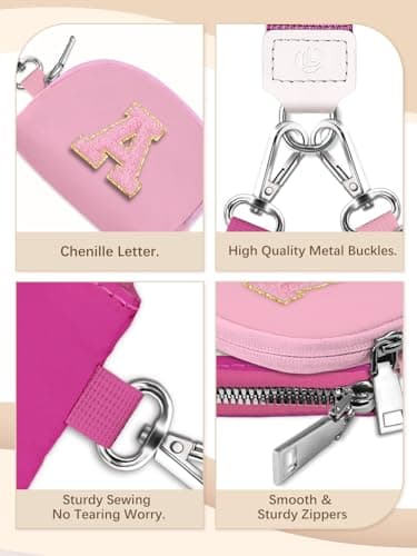 LIMKRIAN Initial Wristlet Wallets for Women，Small Dual Pouch Wristlet, Personalised Keychain Wallet, Mini Zip Around Coin Pouse, Monogrammed Wristlet (Letter C) - Thumbnail 5