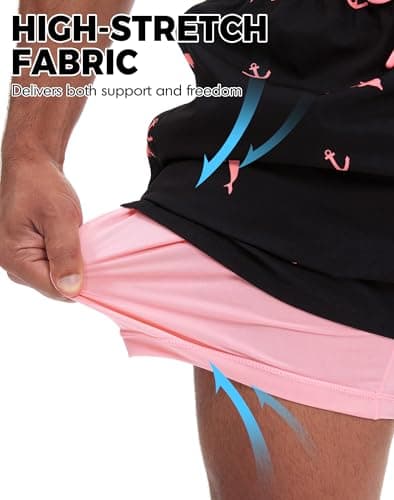 MOSSROZZ Mens Bathing Suit with Compression Liner 7 Inch Swim Trunks - Thumbnail 5