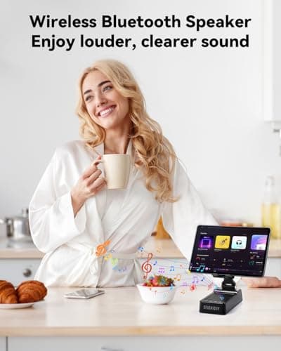 Father's Day Gifts for Dad, Birthday Gifts for Men Women, 4 in 1 Cell Phone Stand with Bluetooth Speaker Dual Connect, Stocking Stuffers White Elephant Gifts for Adults (2 Pack) - Thumbnail 5