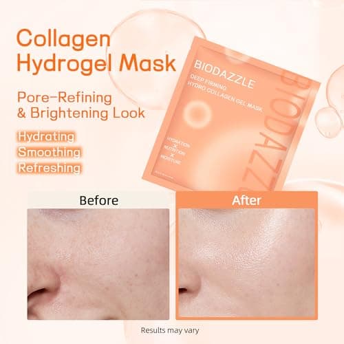 BIODAZZLE Bio-Collagen Real Deep Facial Mask Hydrating Overnight Hydrogel Mask Pore Minimizing Elasticity Firming And Moisturizing 33g x 4ea - Thumbnail 4