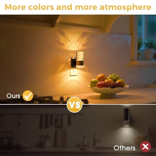 L LOHAS LED Night Light, Night Lights Plug into Wall, 2 Pack 10-Color RGB Change Nightlights,10/50/100LM Adjustable Automatic Nightlights Plug in with Dusk to Dawn Sensor for Room Bathroom Hallway - Thumbnail 5