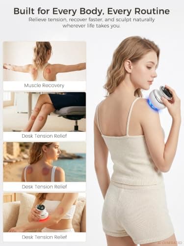 Zelrys Cupping Massager & Gua Sha, Cellulite Massager & Body Sculpting Device, Lymphatic Drainage Massager with One-Push Release & Heat for Back, Waist - Thumbnail 4