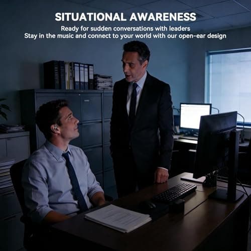 Xmenha Over Open Ear Earbuds Wireless Bluetooth Open Ear Headphones Air Conduction Earbuds that Don't go in Your Ear with Over-Ear Hooks Running Headphones - Thumbnail 6