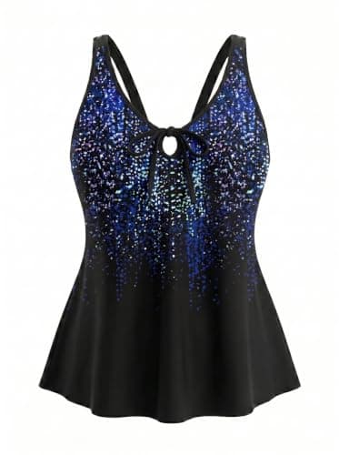 SOTHEA Plus Size Tankini Top Only Flowy Womens Swimsuit Tops Loose Fit Adjustable Straps Bathing Suit Top 2026 No Bottom - Image 1