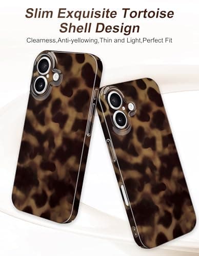 Aitipy Magnetic Tortoise Shell Phone Case for iPhone 15 Pro, Compatible with MagSafe, Cute Leopard Print Fashion Aesthetic Soft TPU Slim Shockproof Protective Phone Cover for Women Girls - Thumbnail 4