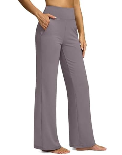 G Gradual Yoga Pants Women Wide Leg Dress Pants with Pockets High Waist Stretch Petite/Regular/Tall Casual Sweatpants Women(Taupe,29-L) - Image 1