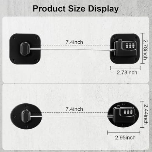 Fridge Lock, Heavy Duty Refrigerator Lock with No Drill Installation, Cabinet Lock for Drawers and Freezer Door, Adhesive Cabinet Safety Latch - Thumbnail 3