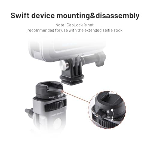 PGYTECH CapLock Super Clamp Mount, Aluminum Alloy Bracket, Crab Heavy Duty Clamp with 1/4" Screw for Gopro 13/12, DJI Osmo 360/Action 6/5 Pro/Pocket 3/Xtra Muse, Insta360 Ace Pro2/X5, Action Camera - Thumbnail 5