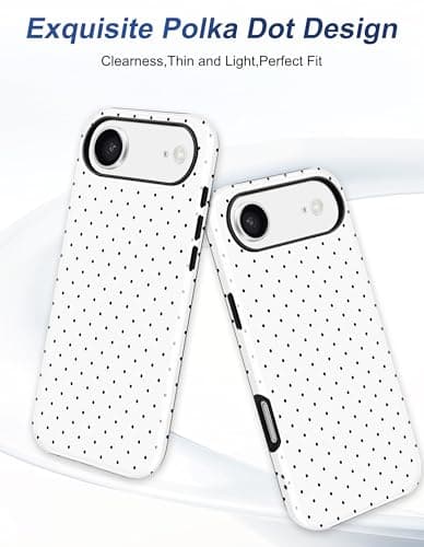 Aitipy Magnetic Polka Dot Phone Case for iPhone 14 Pro Max, Compatible with MagSafe, Cute White Polka Dots Aesthetic Soft TPU and Hard PC Shockproof Protective Phone Cover for Women Girls-Shiny - Thumbnail 3