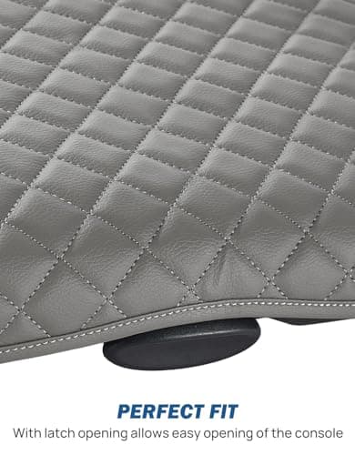 JOYTUTUS Center Console Cover Compatible with 2002-2012 Ram 1500 2500 3500 Jump Seat Console, Leather Arm Rest Armrest Cover for Car, Durable Middle Console Cover, Car Arm Rest Cover Replacement, Gray - Thumbnail 3