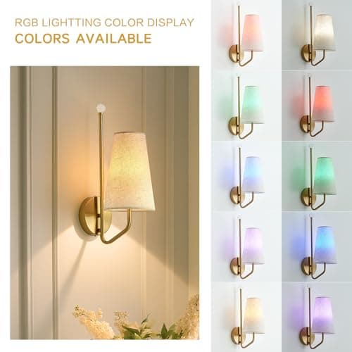 MHSNL Small Battery Operated Wall Sconces,Rechargeable Wall Lights Set of 2 with Remote Dimmable Cordless Battery Sconce Indoor Wall Lamps for Bedroom Living Room Bedside Hallway Stairs Bathroom Gold - Thumbnail 4